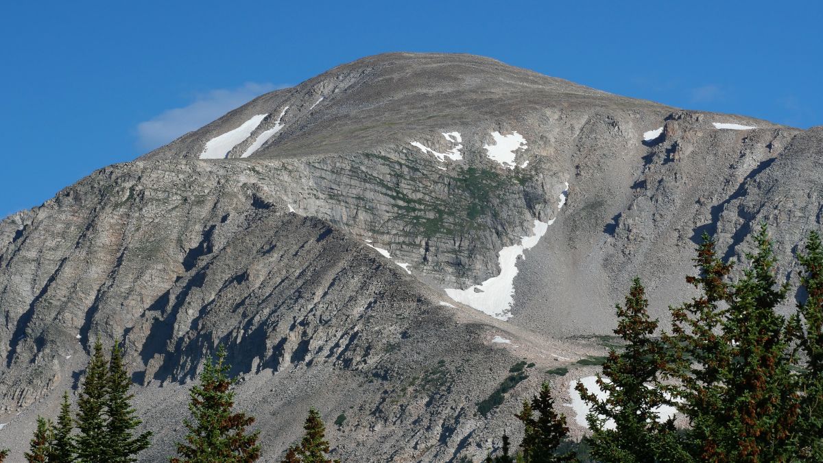 Summer View of Mount Audubon from Brainard Lake, Indian Peaks Wilderness, Colorado.