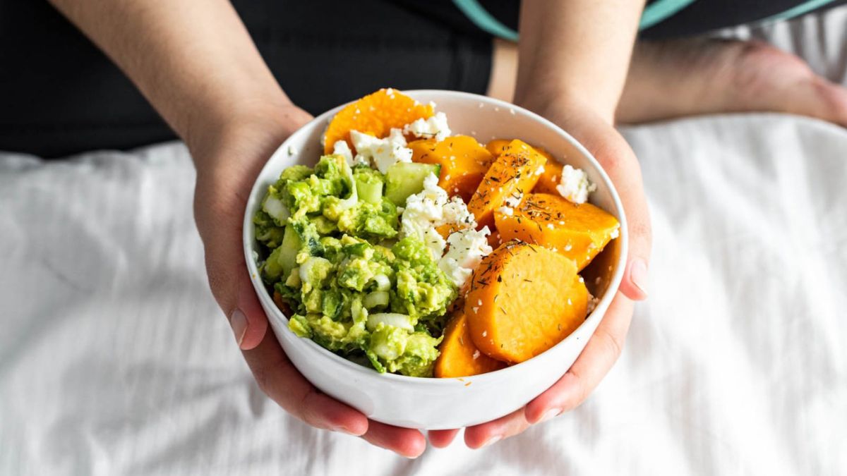 Sweet Potatoes and Guacamole Bowl.