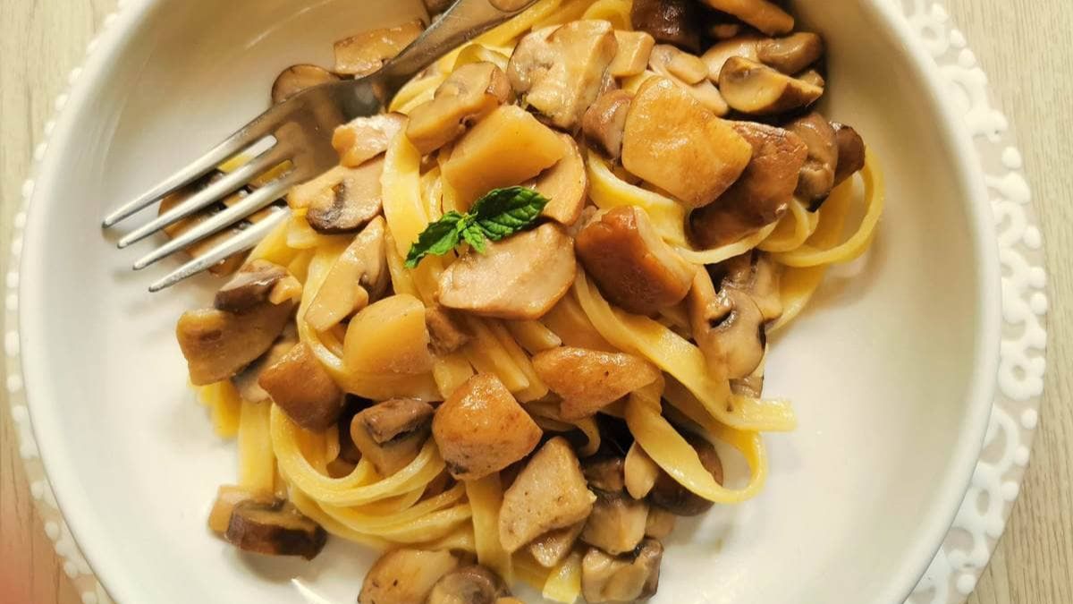 Tagliatelle with Porcini Mushrooms.