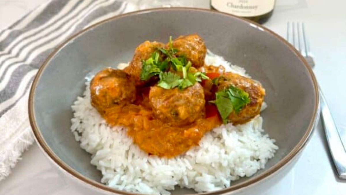 Thai Meatballs with Coconut Curry Sauce.