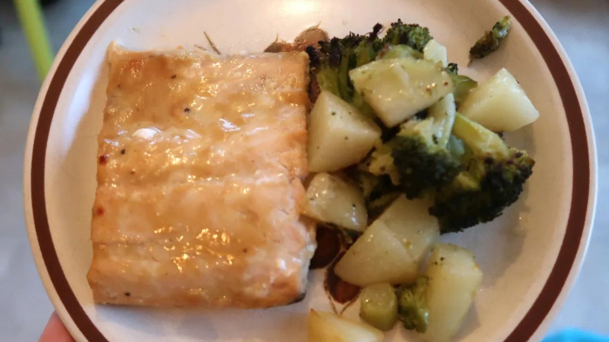 The Best Frugal & Easy Sheet Pan Salmon and Vegetables.
