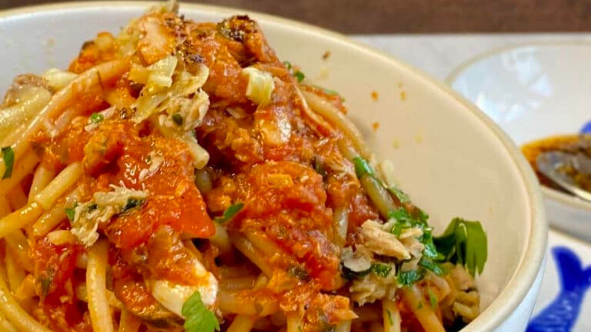 Tuna Ragu with Bucatini.