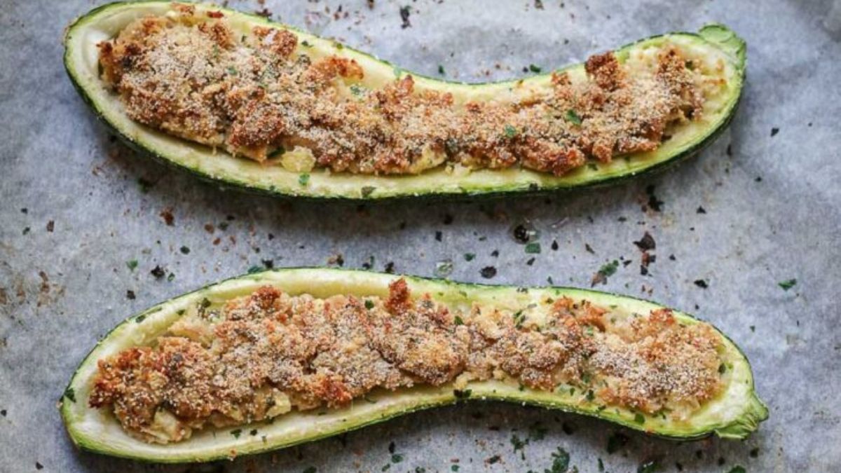 Tuna Stuffed Zucchini Boats.