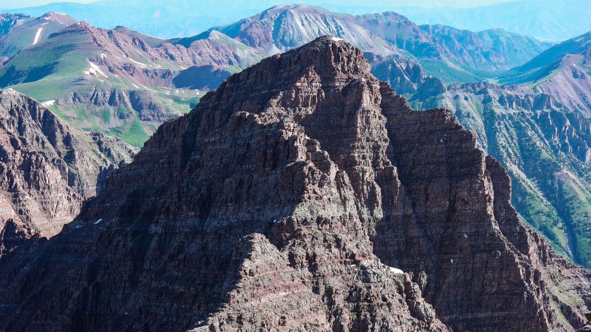 View of North Maroon Peak From Maroon Peak, Maroon Bells Near Aspen.  Colorado Rocky Mountains.