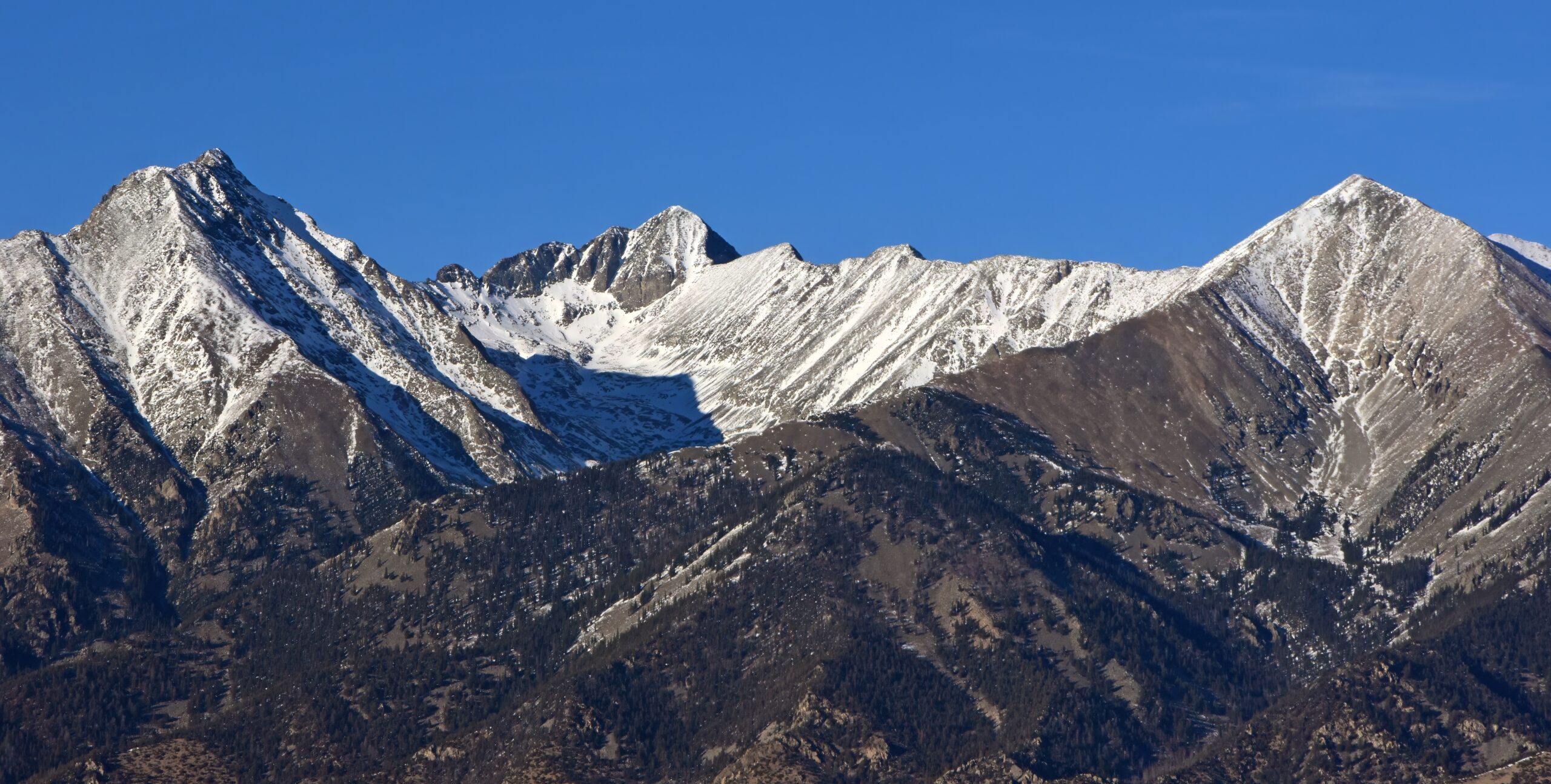 blanca peak and the spectacular sangre de cristo  mountains on a sunny winter day near alamosa, in southeastern colorado.
