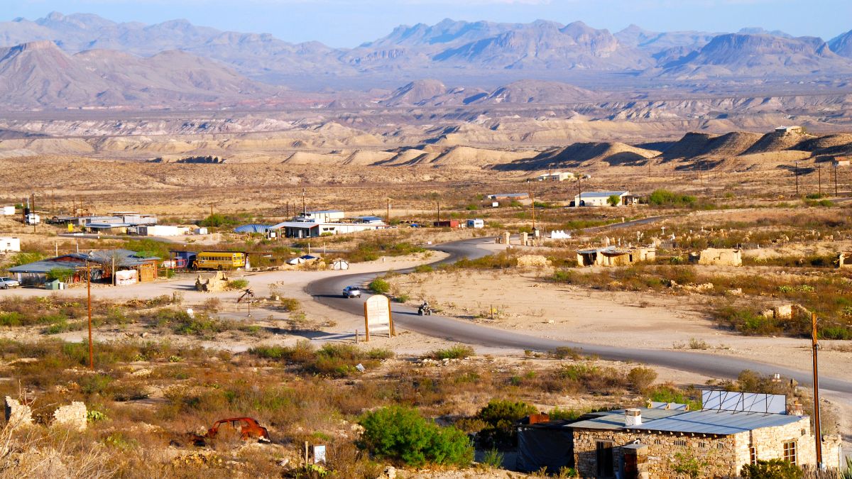 small desert town of Terlingua in Texas near Big Bend National Park.