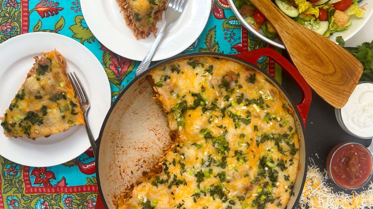 Baked Mexican Spaghetti.