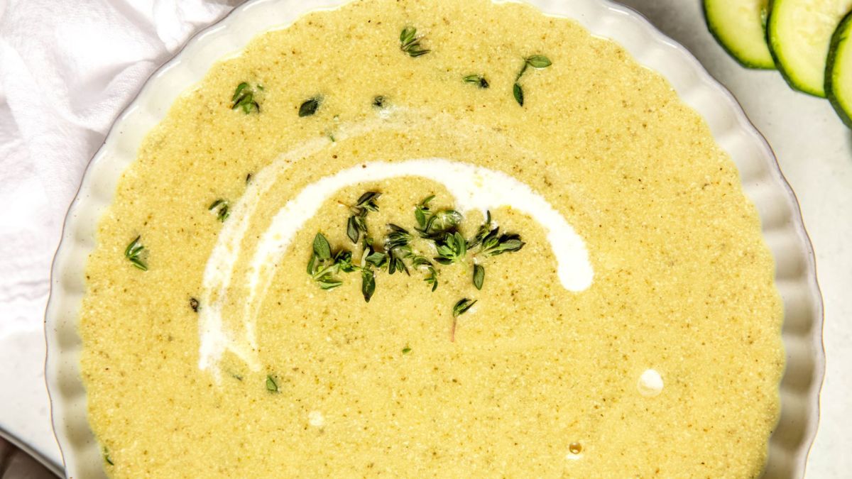 Creamy Potato and Zucchini Soup.