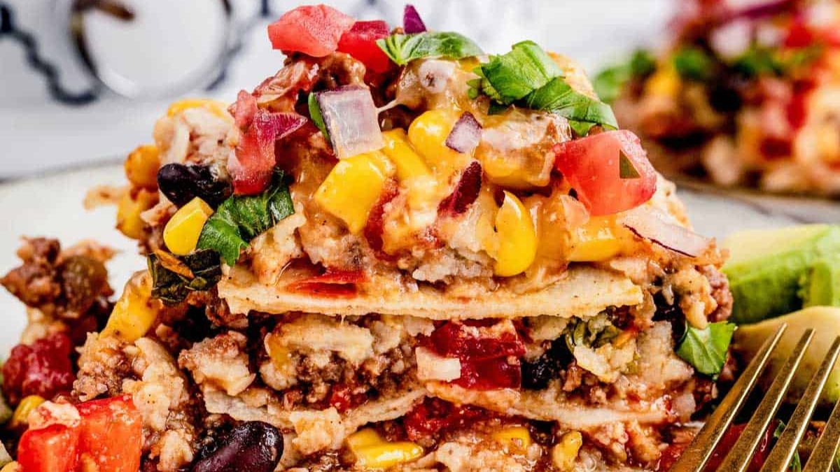 Crockpot Mexican Casserole with Ground Beef.