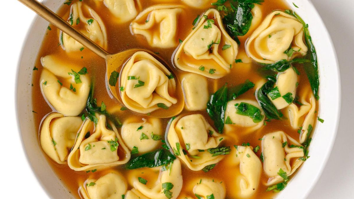 Easy Beef Tortellini Soup.