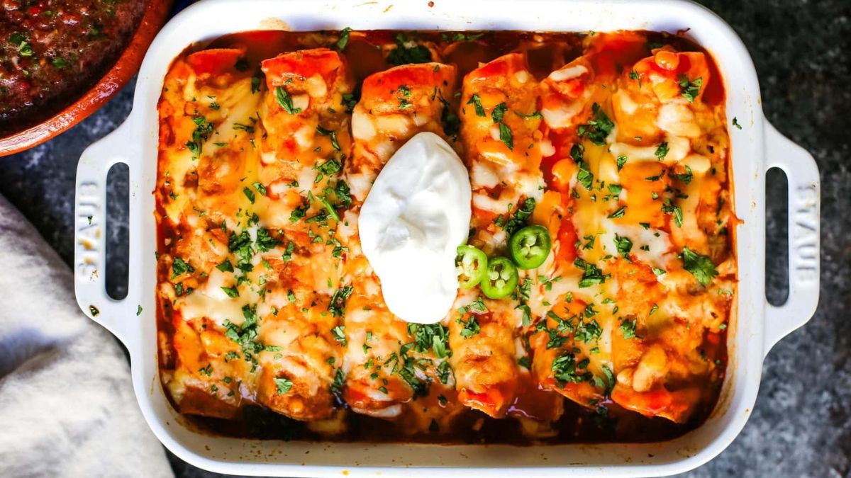 Easy Chicken Enchiladas.