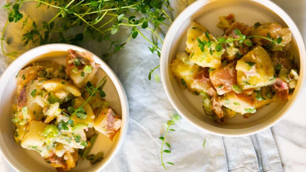 Healthy French Potato Salad (Vegan).