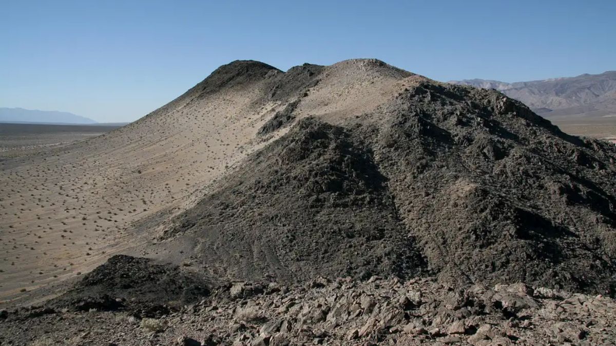 Seen from the north during the approach to the ridges. Death Valley National Park, CA-- April 2010.