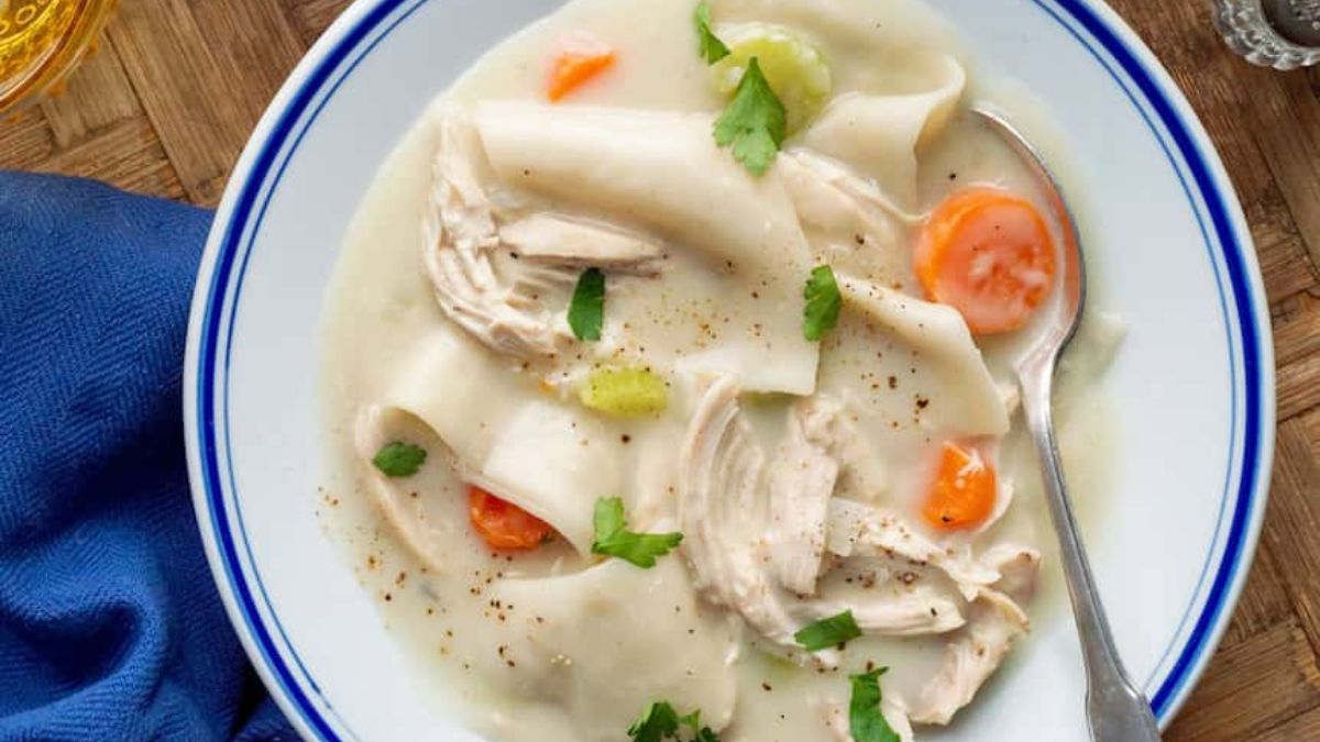 Southern Chicken and Dumplings with Anne's Dumplings.