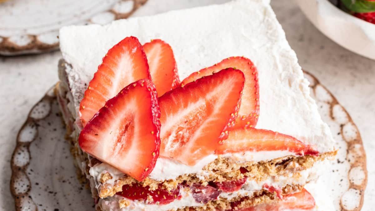Strawberry Icebox Cake.