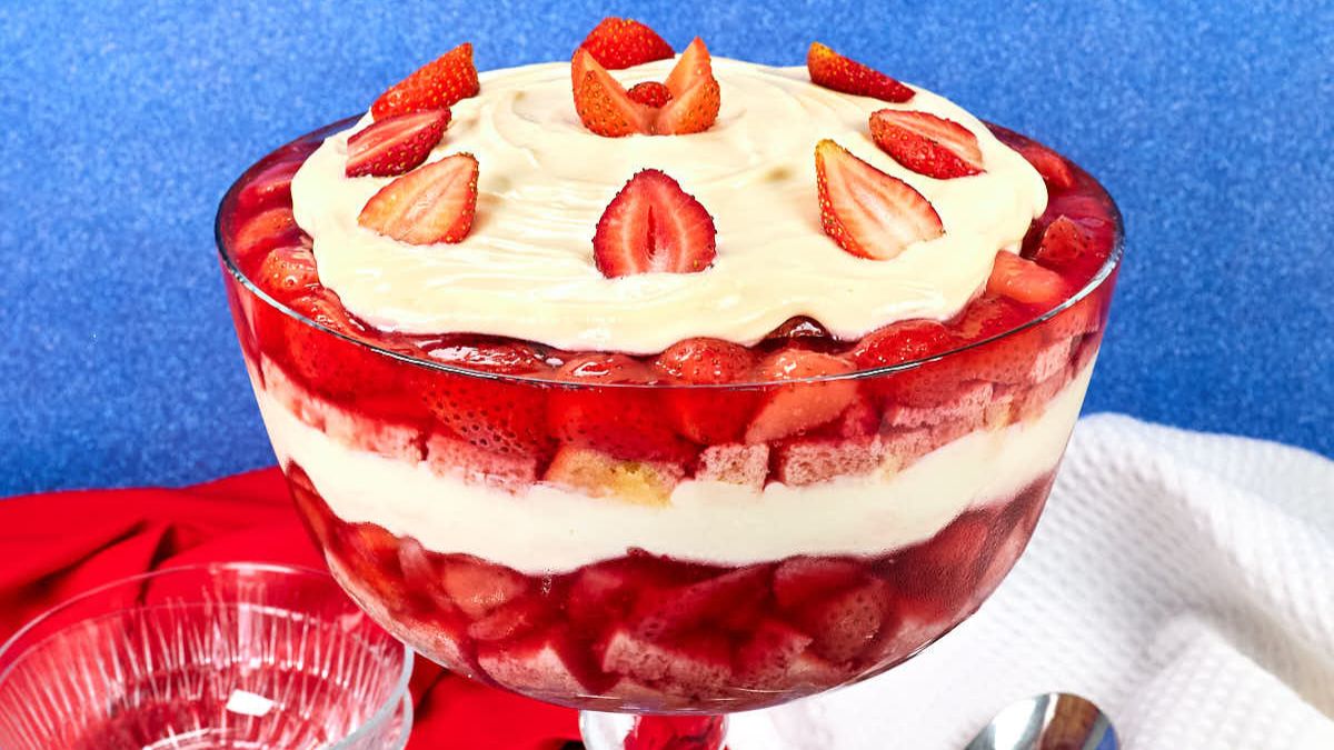 Strawberry Jello Trifle.