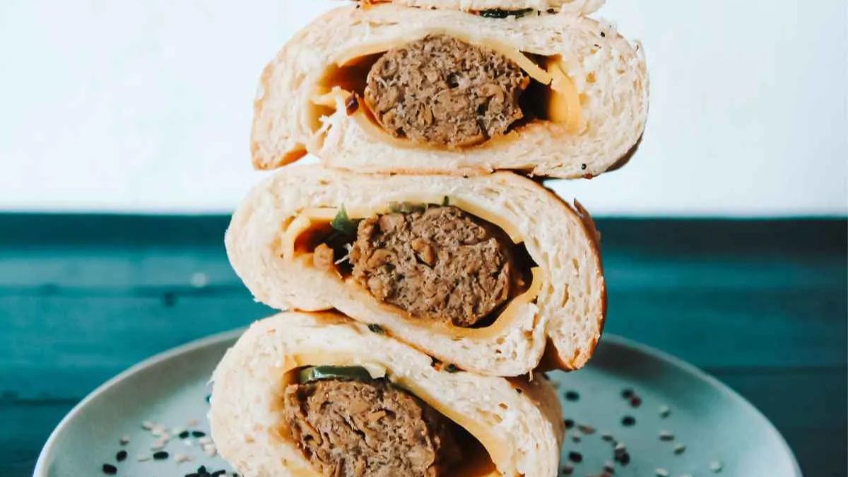 Vegan Kolaches With Sausage and Cheddar.