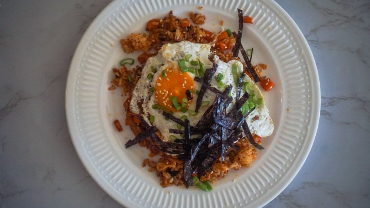 Vegetarian Kimchi Fried Rice.