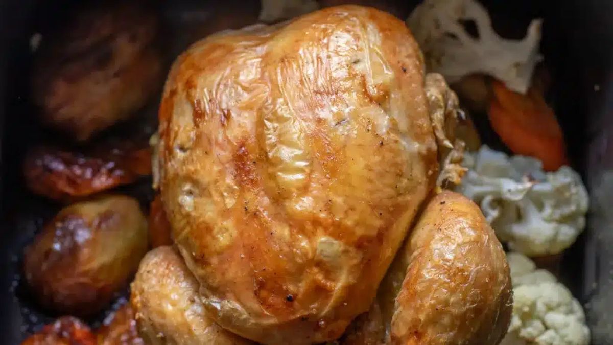 Whole Chicken in Air Fryer with Crispy Skin.